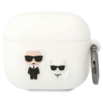 Karl Lagerfeld KLACA3SILKCW AirPods 3 cover Silicone Karl & Choupette / white