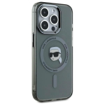 Karl Lagerfeld KLHMP15LHLSKIK Hardcase IML Metal Karl Head MagSafe for iPhone 15 Pro 6.1" / black