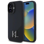 Karl Lagerfeld KLHMP16SSCMKMPCK Silicone Shadow Metal Initial Hardcase for iPhone 16 6.1" / black