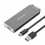 Qoltec 52266 mini alumīnija korpuss | M.2 SSD NVMe PCIe | USB-C 3.1 Gen 2 10Gb/s | 2TB sudrabkrāsas