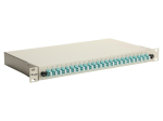 Equip 24-Port Fiber Optic Splice Box, LC Duplex, OM3, 1U, Equipped, Grey