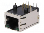 Socket | RJ45 | PIN: 8 | shielded,with LED | Layout: 8p8c | THT