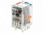 Relay: electromagnetic | 3PDT | Ucoil: 24VDC | 10A/250VAC | 10A/24VDC