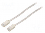 Patch cord | U/UTP | 5e | stranded | CCA | PVC | white | Len: 10m