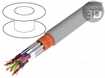 Wire | Li-2Y-CY-PIMF | 8x2x0,34mm2 | PVC | grey | 250V