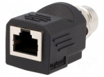 Adapter | RJ45 socket,M12 female | D code-Ethernet | PIN: 4 | Cat: 5e