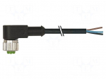 Connection lead | M12 | PIN: 4 | angled | 3m | plug | 250VAC | 4A | -20&divide;85&deg;C