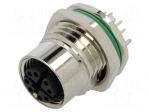 Socket | M12 | PIN: 8 | female | X code-ProfiNET | THT | IP67 | 48V | 0.5A