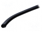 Hole and edge shield | PVC | L: 10m | black | H: 9.5mm | W: 6.5mm