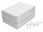 Enclosure: multipurpose | X: 278mm | Y: 378mm | Z: 180mm | SOLID | ABS