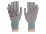 Protective gloves | Size: M | ESD | polyamide with conductive fiber