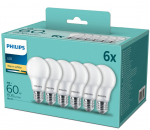Philipsi LED pirnid 8W (60W) E27 806Lm WW FR A60 ND 6 tk.