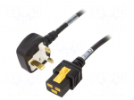 Cable | H05VV-F | 3x1.5mm2 | BS 1363 (G) plug,IEC C19 female | PVC