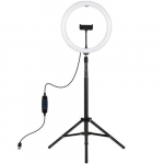 LED Ring Lamp 30cm with Tripod Mount Up To 1.65m, phone clamp, USB