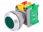 Switch: push-button | 30mm | Stabl.pos: 1 | NC + NO | green | IP65 | LXB30