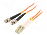 Fiber patch cord | OM2 | LC/UPC,ST/UPC | 10m | 50/125um | grey | orange