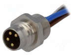 Connector: M8 | Len: 0.2m | male | PIN: 4 | IP67 | straight | socket