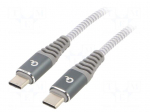 Cable | USB 2.0 | USB C plug,both sides | 1.5m | white-grey | 480Mbps