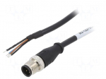 Cable: for sensors/automation | M12 | PIN: 3 | straight | 10m | plug