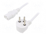 Cable | 3x1mm2 | IEC C13 female,IS1-16P (H) plug angled | PVC | 5m