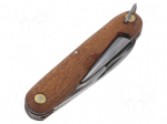 Knife | for electricians | 172mm | Handle material: wood | folding