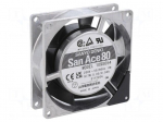 Fan: AC | axial | 80x80x25mm | 37.8m3/h | 30dBA | ball | 2650rpm | 230VAC