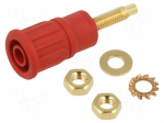 Laboratory connector: 4mm banana | socket | 1kV | 32A | red | insulated