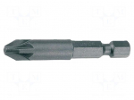 Screwdriver bit | Pozidriv&reg; | PZ1 | 1/4" | Overall len: 50mm | 3pcs.