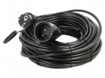 Extension lead | 3x1mm2 | 30m | PVC | black | Sockets no: 1 | 10A