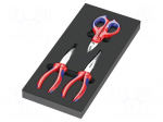 Tools set: pliers | in a foam tray | Kit: scissors,pliers
