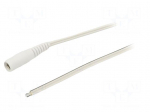 Cable | 2x0.5mm2 | wires,DC 5,5/2,1 socket | straight | white | 5m