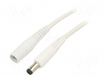 Cable | 1x1mm2 | DC 5,5/2,5 plug,DC 5,5/2,5 socket | straight | 5m