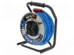 Extension lead | 3x1.5mm2 | 50m | PUR | blue | Sockets no: 4 | reel | 16A