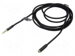 Cable | Jack 3.5mm 4pin socket,Jack 3,5mm 4pin plug | 2m | black