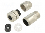 Connector: M12 | plug | PIN: 4 | female | 250V | straight | IP67 | D | 4A | 825
