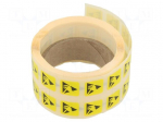 Self-adhesive label | ESD | 12.5x12.5mm | 1000pcs | yellow