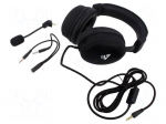 Headphones with microphone | black | Jack 3,5mm,USB A | 2.2m | 32&Omega;