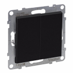 SUNO 2-GANG TWO-WAY SWITCH 10AX AUTOMATIC TERMINALS BLACK