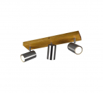Trio Marley spotlight 3-pc GU10 brushed steel/wood gaismeklis 812400307 4017807488005