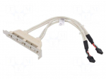 Adapter | brackets on slot,USB 2.0 | nickel plated | 0.25m | beige