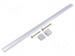 Holder | aluminium | natural | H: 30.5mm | L: 340mm | W: 15.5mm | handle