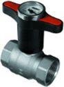 Ball valve with T-handle and thermometer, red 3/4"