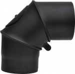 Black steel flue bend adj. 90-180&deg;,&oslash;130,with door
