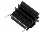 Heatsink: extruded | grilled | TO220 | black | L: 35mm | W: 20mm | H: 28mm