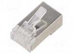 Connector: RJ45 | plug | PIN: 8 | Cat: 6 | shielded | 8p8c | for cable | IDC