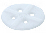 Spacer sleeve | LED | &Oslash;out: 5.7mm | L: 0.5mm | white | Holes pitch: 2.5mm