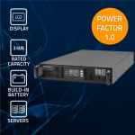 Qoltec 52287 Omline UPS for RACK | 3kVA | 3000W | Power factor 1.0 | Battery 6x12V/7Ah