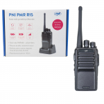 Professional portable radio station PNI PMR R15 0.5W, 16 programmable channels, 16 PMR and 50 CTCSS and 104 DCS tones, ASQ, TOT, monitor, programmable, 1200mAh battery