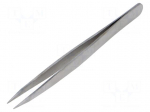 Tweezers | 100mm | for precision works | Blade tip shape: sharp