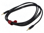 Cable | Jack 3.5mm plug,both sides | 3m | black | &Oslash;cable: 6mm | PVC